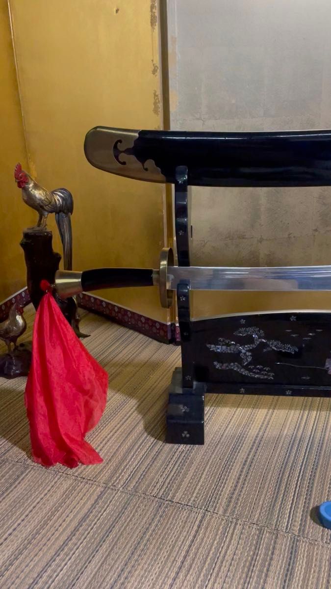【中古品】模造刀 稽古用 柳葉刀 中国刀 全長約94.5cm 台つけません
