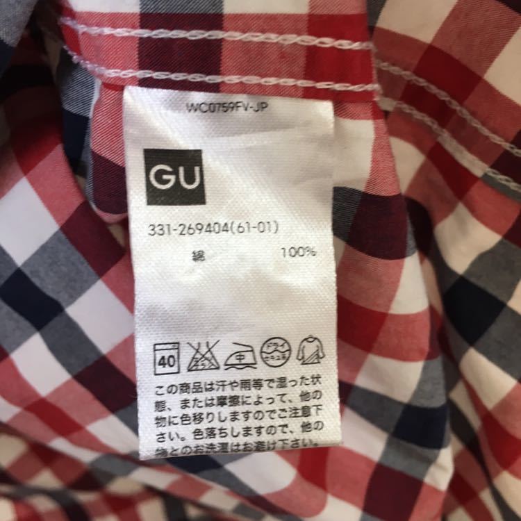 GU ジーユー 長袖シャツ チェックシャツ S