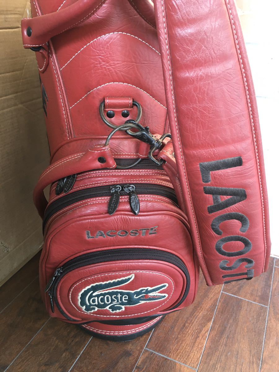 ラコステ緑ワニ柄ゴルフ バッグ赤キャディバッグ保護ケース鞄