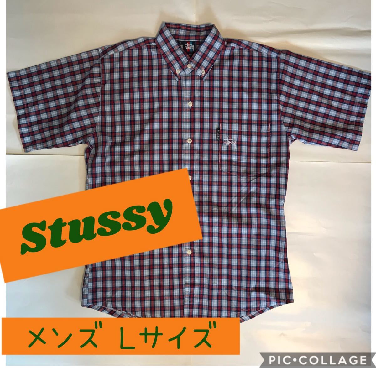 Paypayフリマ ステューシー Stussy メンズ チェック シャツ 半袖 赤 青 水色 綿 Paypayフリマ ステューシー Stussy メンズ チェック シャツ 半袖 赤 青 水色 綿
