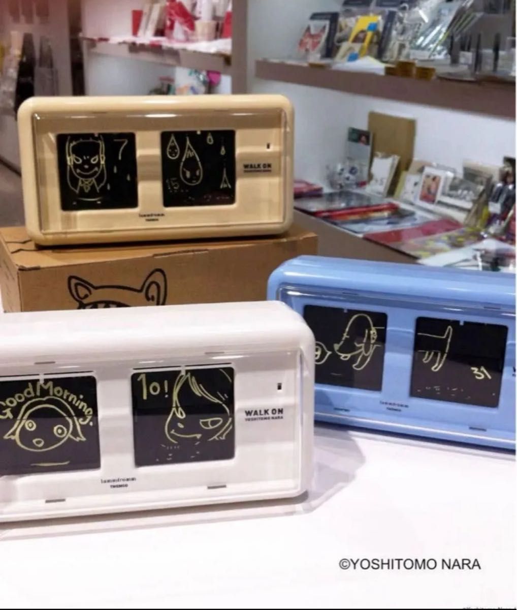 新品／未開封・保証付き】奈良美智 パタパタクロック WALK ON ベージュ