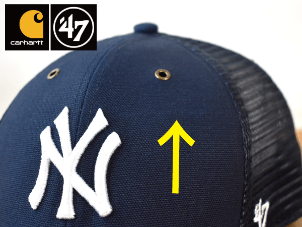 B885《未使用品》47 BRAND × Carhartt カーハート【フリーサイズ】NY YANKEES ヤンキース MLB 帽子 キャップ USモデル