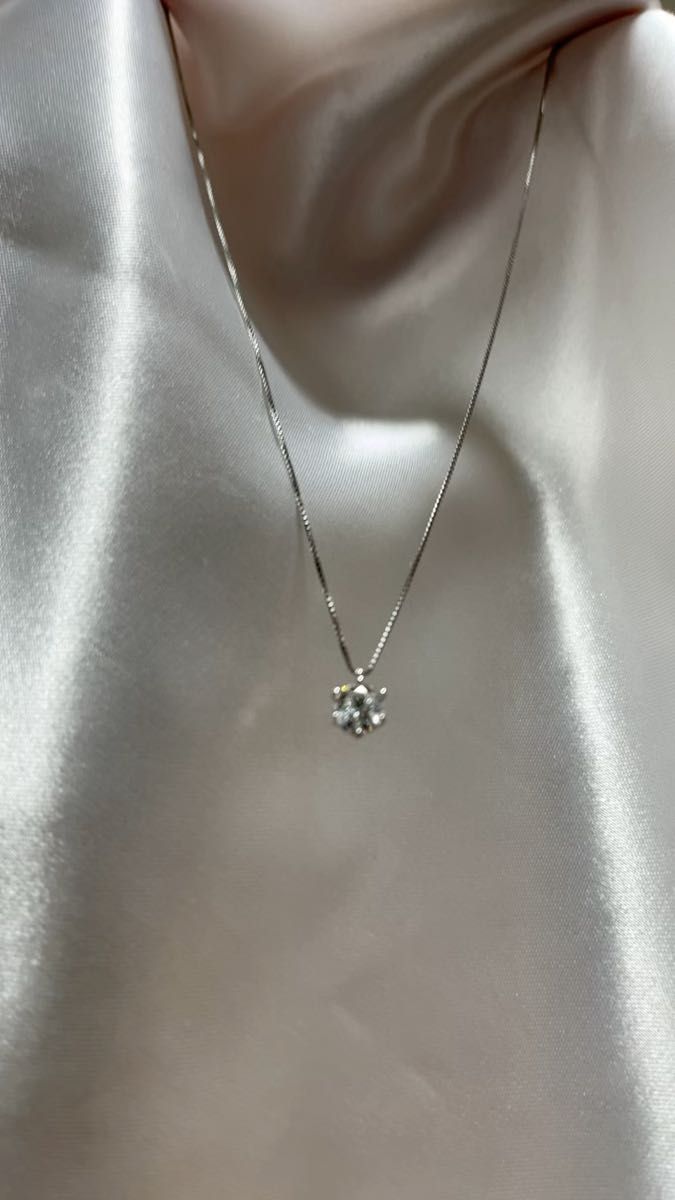 新品Dカラー/SI2クラス/エクセレントカット/ハート&キューピッド 0.5ct 天然ダイヤモンドネックレス 大粒無色