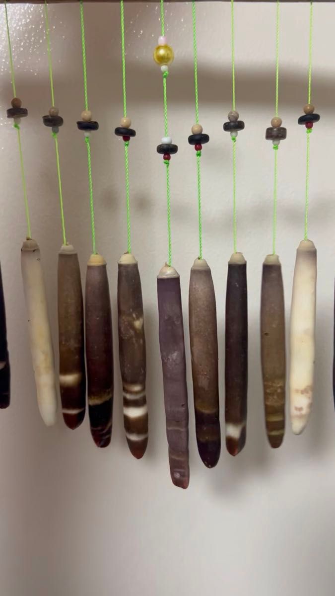 【沖縄県産】パイプウニの風鈴 約20cm 【プロ貝細工職人さんのハンドメイド商品です♪】