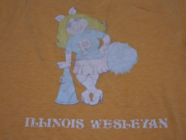 ★■70年代ビンテージ■チャンピオン■バータグTシャツ黄S■ILLINOIS WESLEYANランタグ_画像2