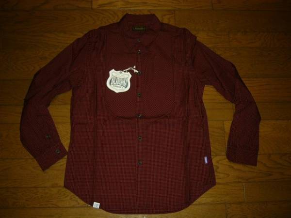 新品 BALABUSHKA バラブシュカ チェックシャツ 3 赤 薄手 /長袖 定価18000円_画像1