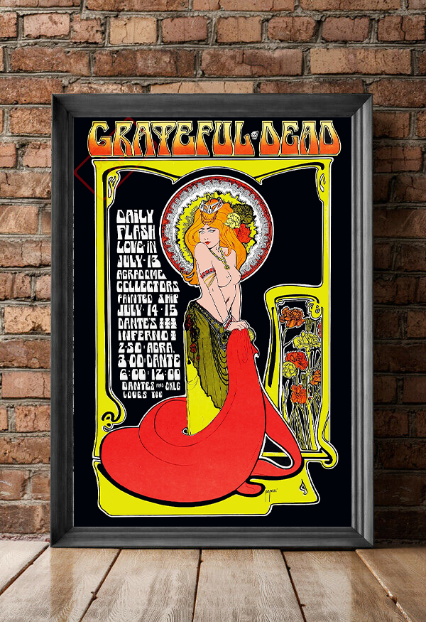 ポスター★グレイトフル・デッド バンクーバー1967コンサート(48.3×32.9cm)★Grateful Dead concert at Vancouver’s Agradome_A3ノビサイズ用のフレームがピッタリです