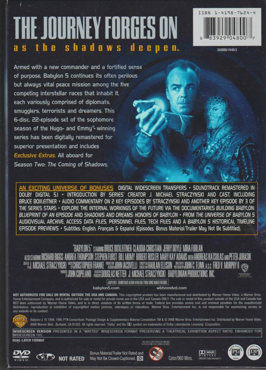 BABYLON5 Complete Second Season 輸入版DVD（邦題：バビロン5 2ndシーズン）6枚組_画像2