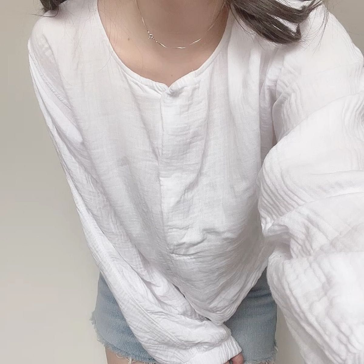 ZARA ぽわん袖 クロップド丈 コットンブラウス S