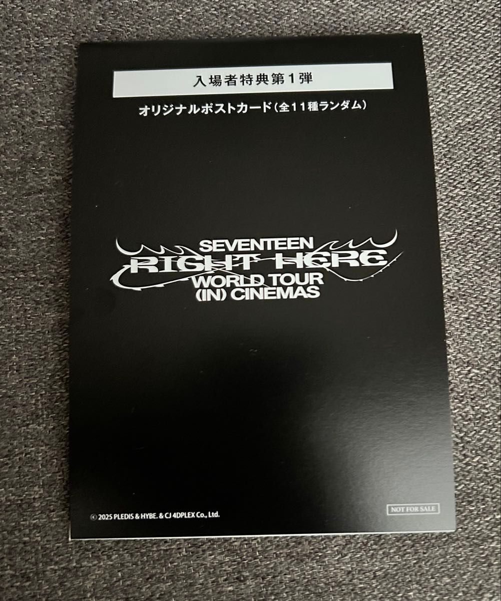 SEVENTEEN ポストカード THUNDER LINE MUSIC 当選品 SEVENTEEN セブチ RIGHT HERE 映画 シネマ 入場特典 第1弾