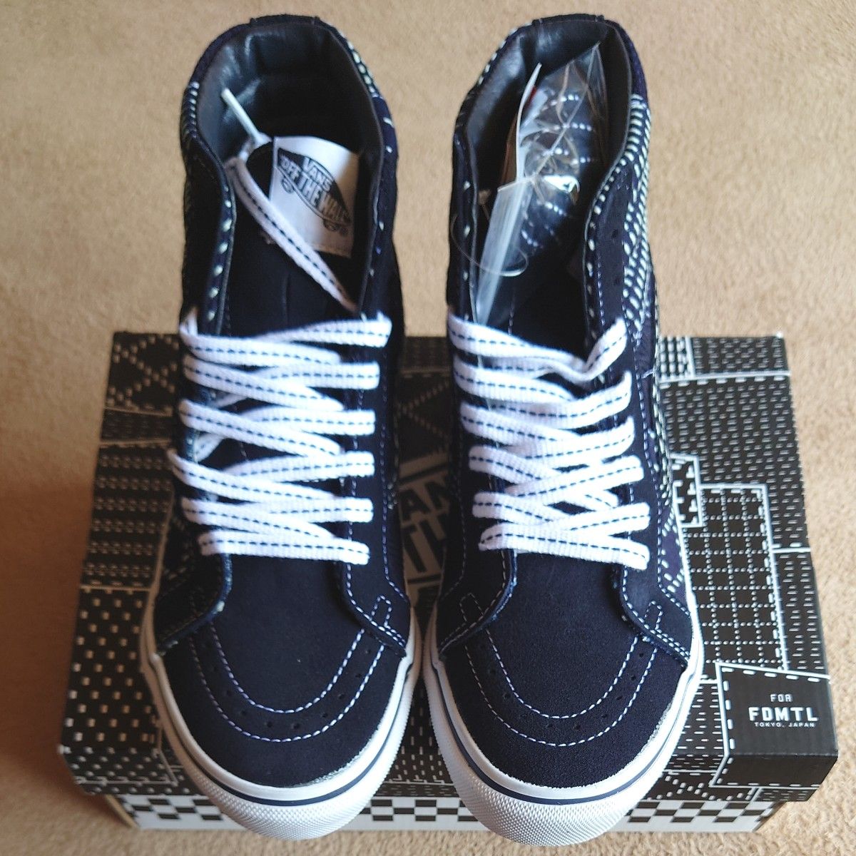 fdmtl vans sk8 hi 27cm新品未使用 VANS FDMTL コラボ SK8-HI ハイカット 刺し子 刺繍 パッチワーク