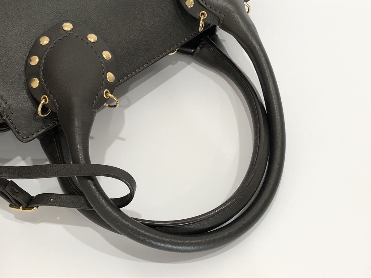 美品 EMILIO PUCCI エミリオプッチ ショルダーバッグ レザー ゴールド