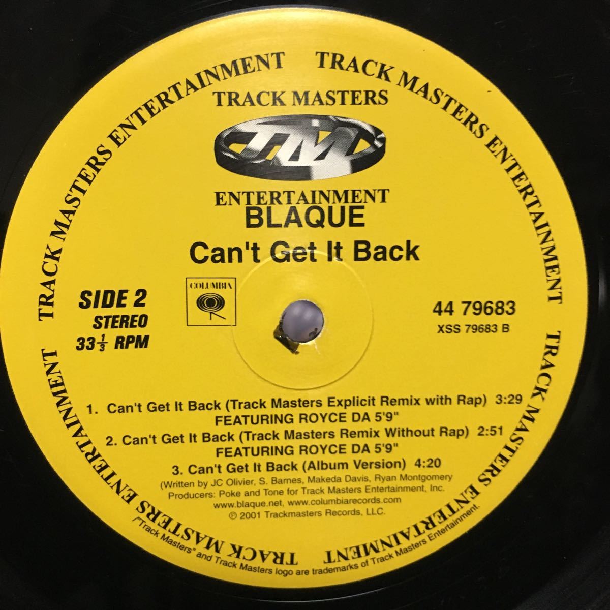 BLAQUE / CAN'T GET IT BACK / 12 レコード_画像4