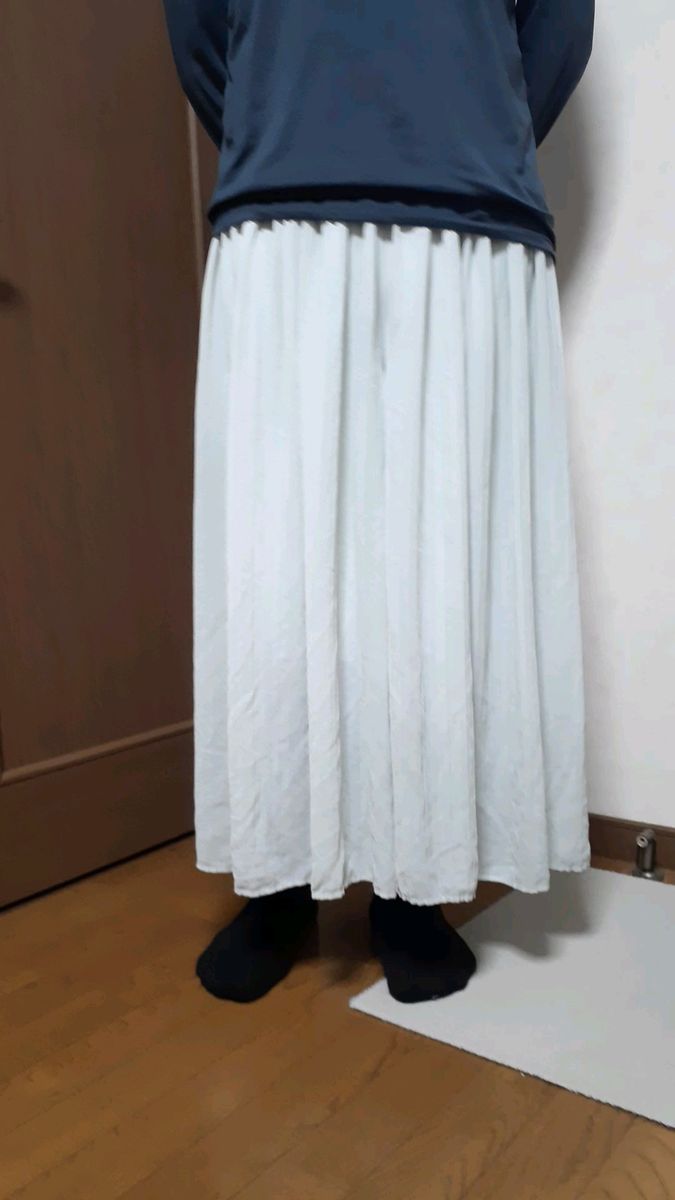 UNIQLO ユニクロ ワイド パンツ ガウチョ パンツ 腰回りゴム Mサイズ プリーツ グリーン