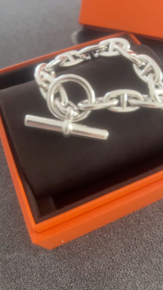 HERMES 新品未使用 シェーヌダンクル ブレスレット GM 12コマ 希少 レア サイズ シルバー925