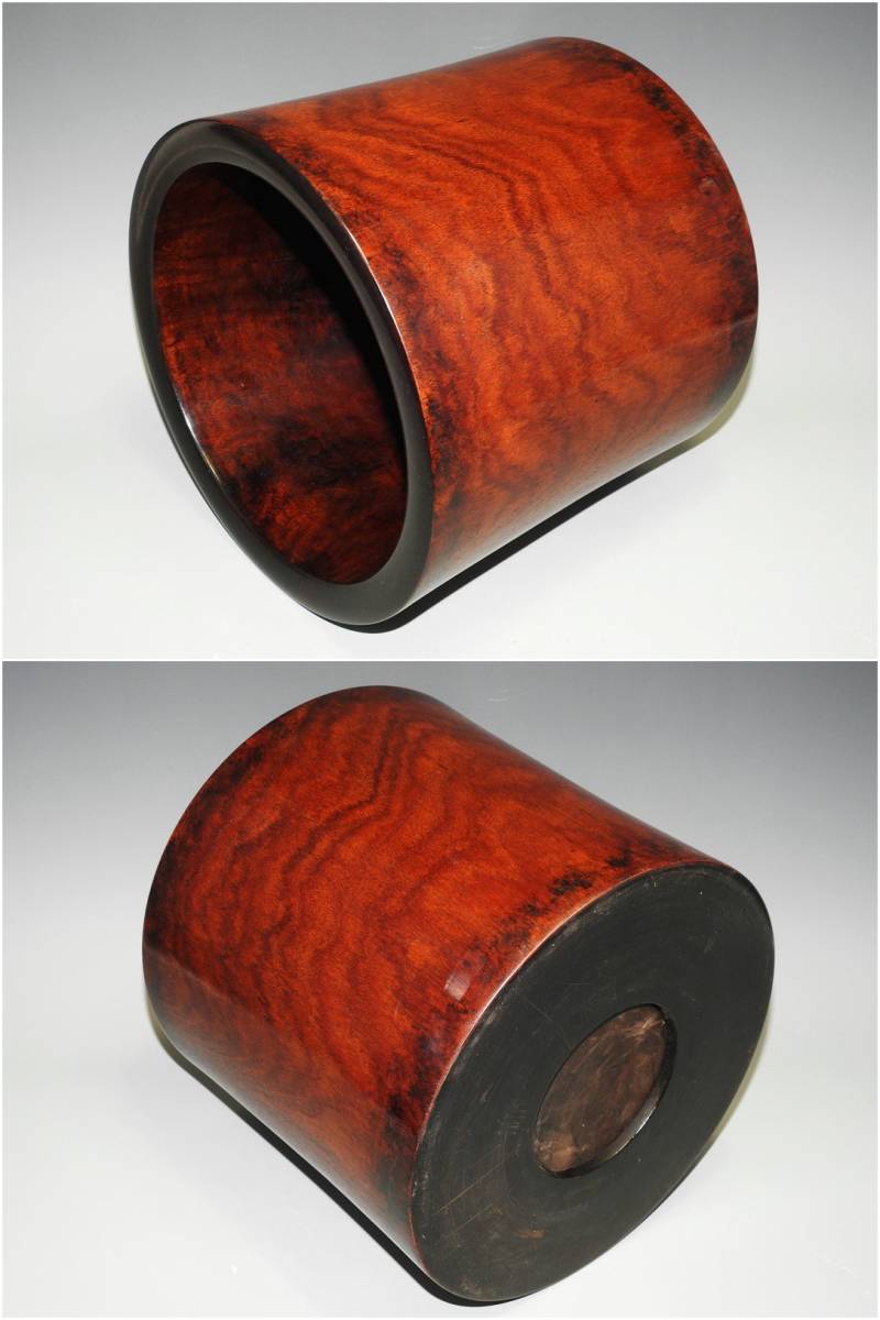 【送料無料/新品】 多寶屋】XP4903□中国古玩 高級黄花梨木製 超大筆筒 筆立て 希少珍品 木工、竹工芸