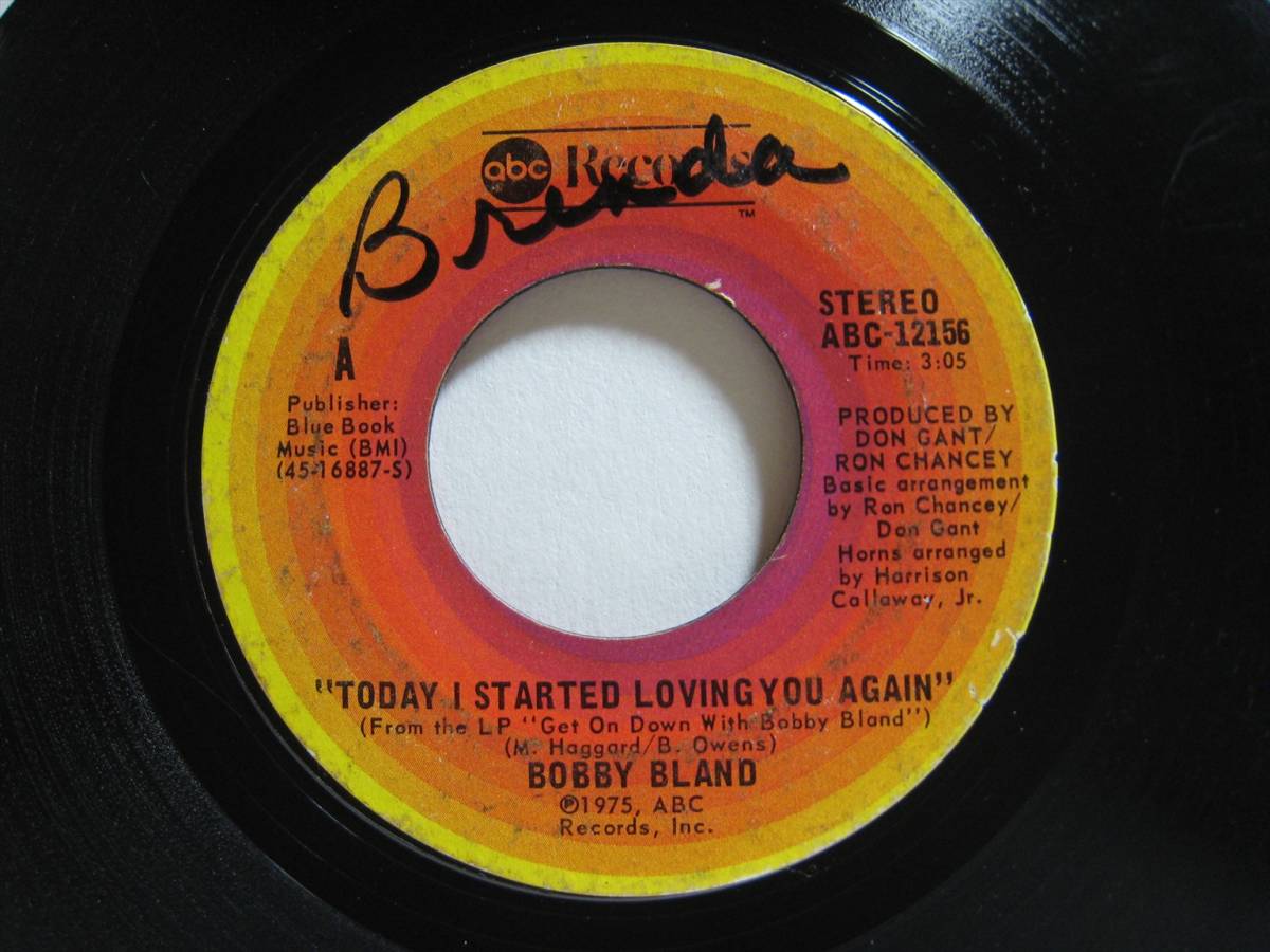 【7”】 BOBBY BLAND / TODAY I STARTED LOVING YOU AGAIN US盤 ボビー・ブランド_画像1