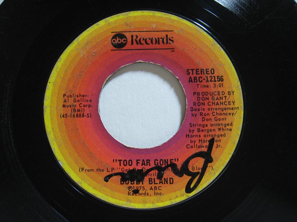 【7”】 BOBBY BLAND / TODAY I STARTED LOVING YOU AGAIN US盤 ボビー・ブランド_画像3