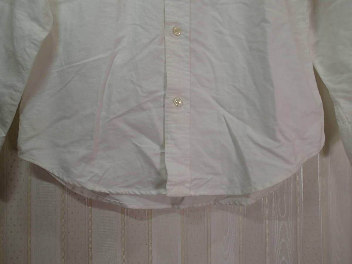 * Polo Ralph Lauren /Polo Ralph Lauren 130.* button down shirt ( white )/ left . Logo embroidery equipped s1692