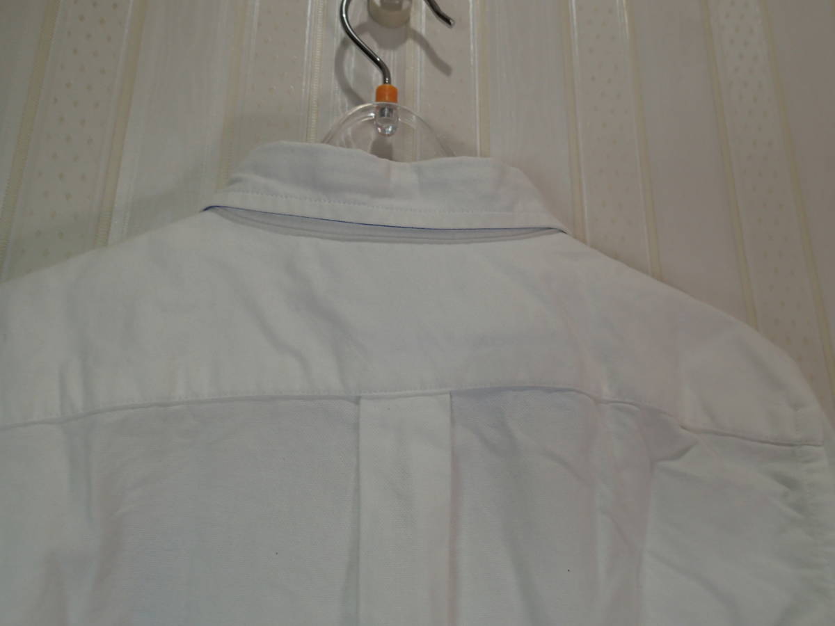 * Polo Ralph Lauren /Polo Ralph Lauren 130.* button down shirt ( white )/ left . Logo embroidery equipped s1692