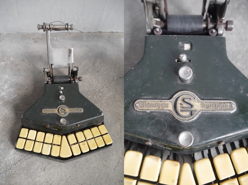 アンティーク　フランス　Stenosype Grandjean　 タイプライター　店舗什器