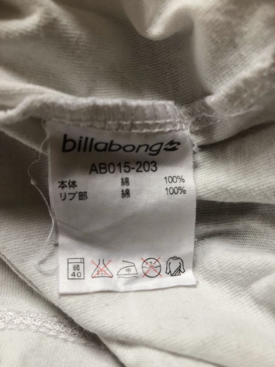 USED★BILLABONG ビラボン サイズ120 Tシャツ 半袖 ホワイト 白 綿100% 送料210円の画像4