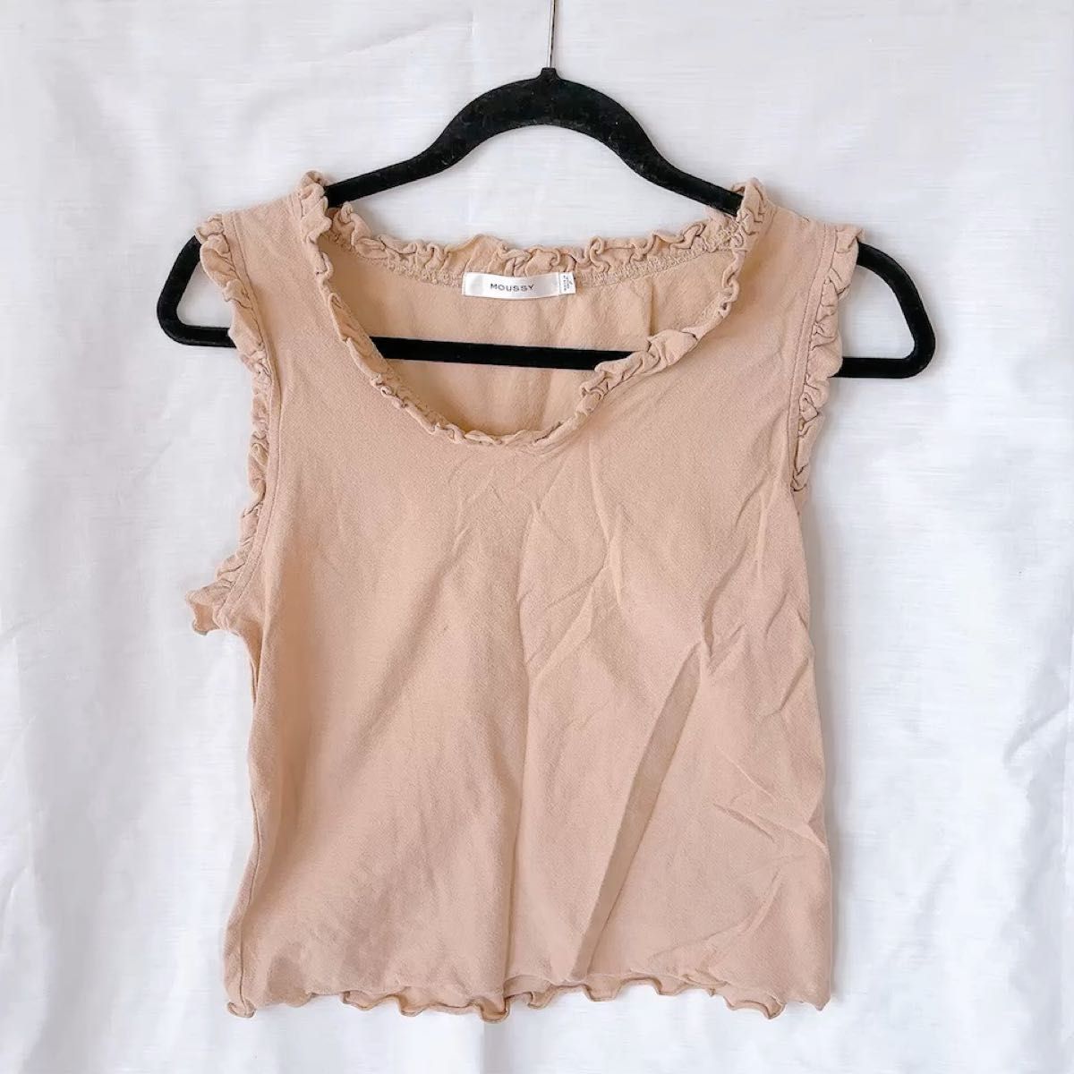 MOUSSY マウジー フリル ノースリーブ タンクトップ ベージュ
