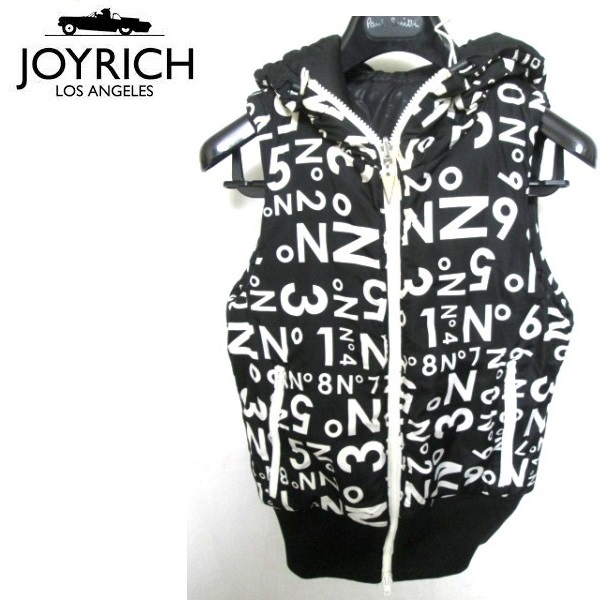 JOYRICH ジョイリッチ 総柄×ブラック 中綿入り リバーシブルベスト_画像1