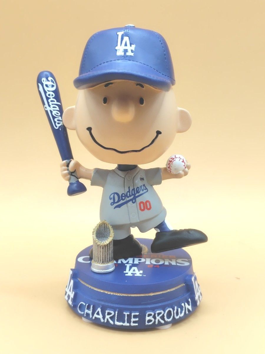 限定 ドジャース ワールドシリーズ チャーリー・ブラウン ミニビッグボブルヘッド ロサンゼルス・ドジャース × ピーナッツ チャーリー・ブラウン