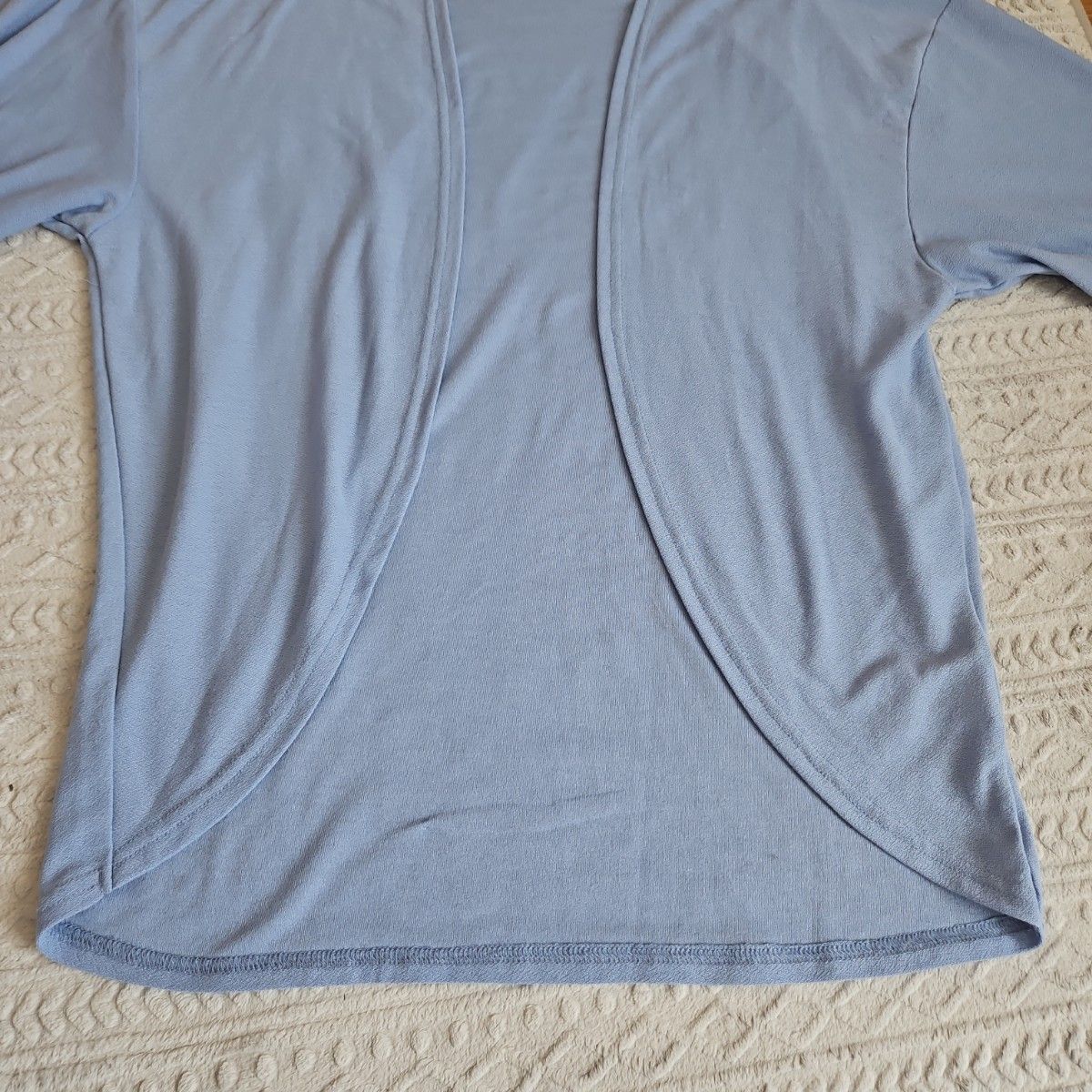grove カーディガン七分袖&5分袖リブTシャツ　カーディガン& トップス　2枚セット