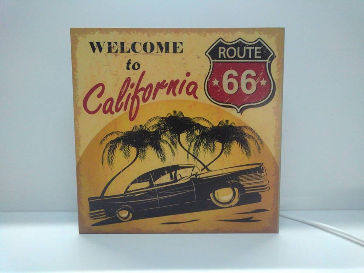 カリフォルニア ルート66 アメ車 旧車 ダイナー カーショップ ガレージ サイン 看板 置物 アメリカン雑貨 ライトBOX 電光看板 電飾看板_画像4