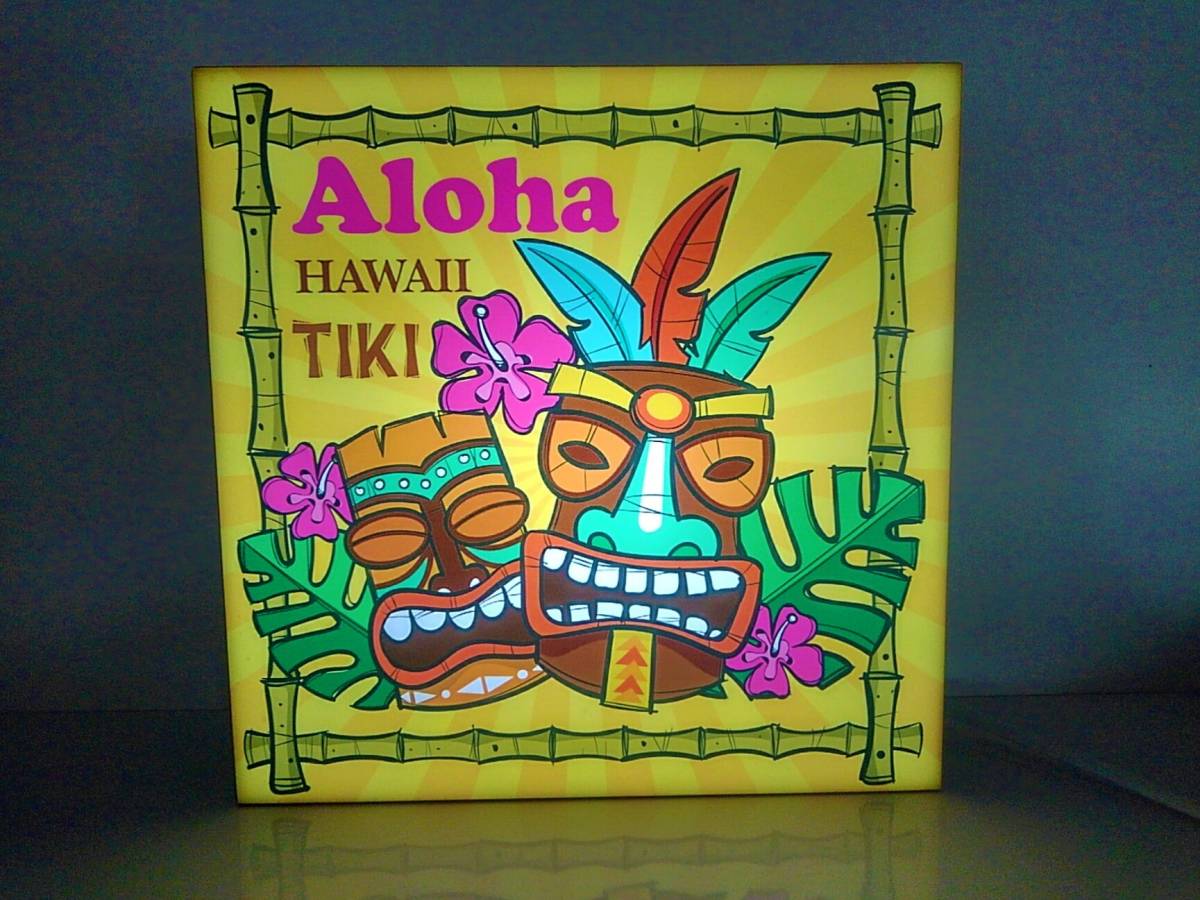 Paypayフリマ アメリカン雑貨 ウェルカム ハワイ 南国 アロハ Tiki ライト 可愛い デザイン テーブル カウンター 置物 雑貨 Led電光看板