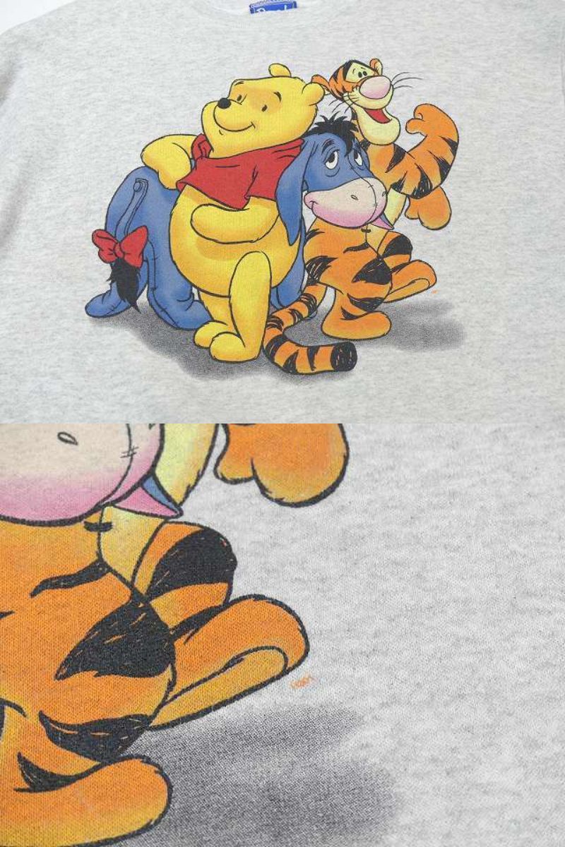 USA製 アメリカ 90s Disney ディズニー オフィシャル POOH プーさん ティガー イーヨー プーさんと仲間達 プリント スウェット トレーナー_画像8