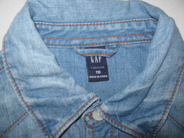 ★古着 子供服 3点 GAP ギャップ デニムシャツ 110 BOBSON KIDS ボブソン ネルシャツ 110 OLD NAVY オールドネイビー ネルシャツ 5T(110)★_画像4