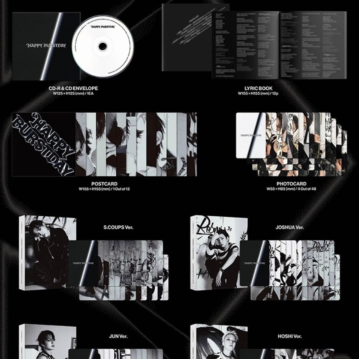 SEVENTEEN セブチ DEARDEVIL盤 CARAT盤 未開封 12枚 SEVENTEEN セブチ CARAT盤 DAREDEVIL Ver HAPPY BURSTDAY