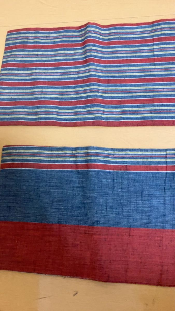 リメイクにも【送料込】帯 半幅帯 リメイク 全通柄 ハンドメイド 幅15㎝ 長さ326㎝ ストライプ 縞 リバーシブル 昭和レトロ