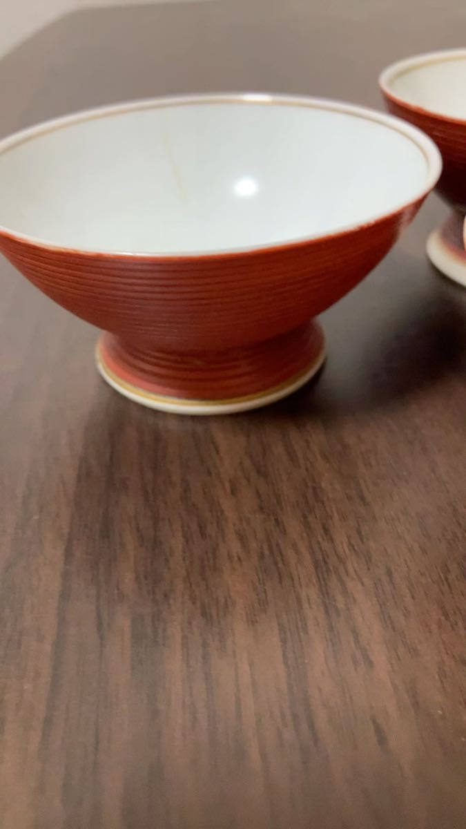 揃い皿【即購入OK】有田焼 京峰 赤絵 湯呑み お猪口 小鉢 醤油皿 4客 銘々皿 豆皿 染付 色絵 陶器 和食器 小皿
