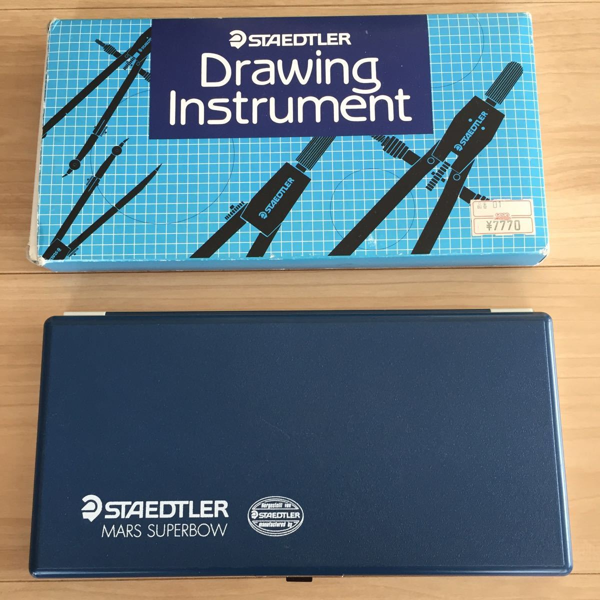 ステッドラー STAEDTLER DRAWING Instrument ケース入り 一式 製図 CAD 早稲田大学型製図器 理系 ステンレス字消し板 美品 7770円購入_画像2