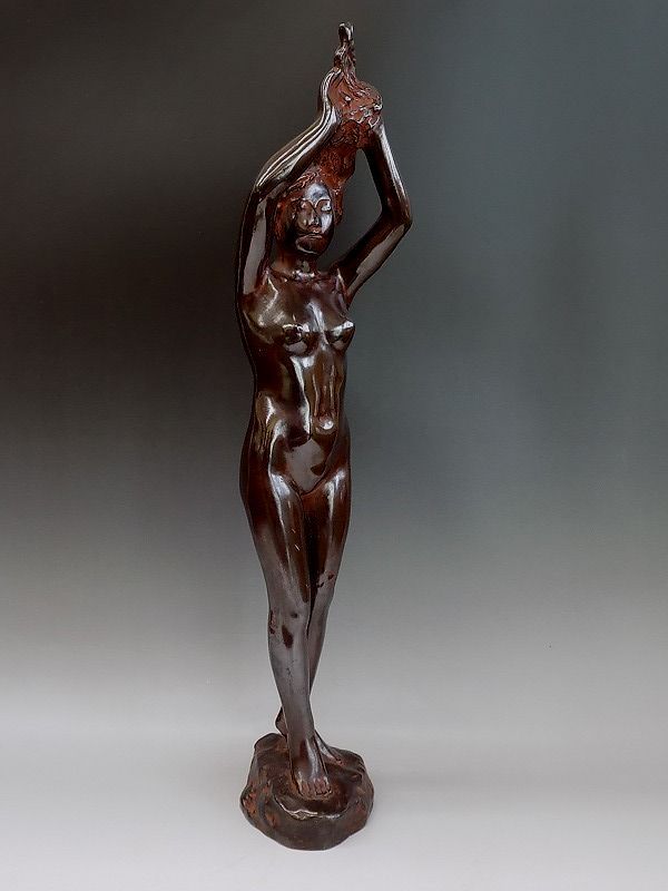 テレビで話題】 彫刻家 澤田政廣作 「華丘」 ブロンズ像 裸婦像 置物 V 