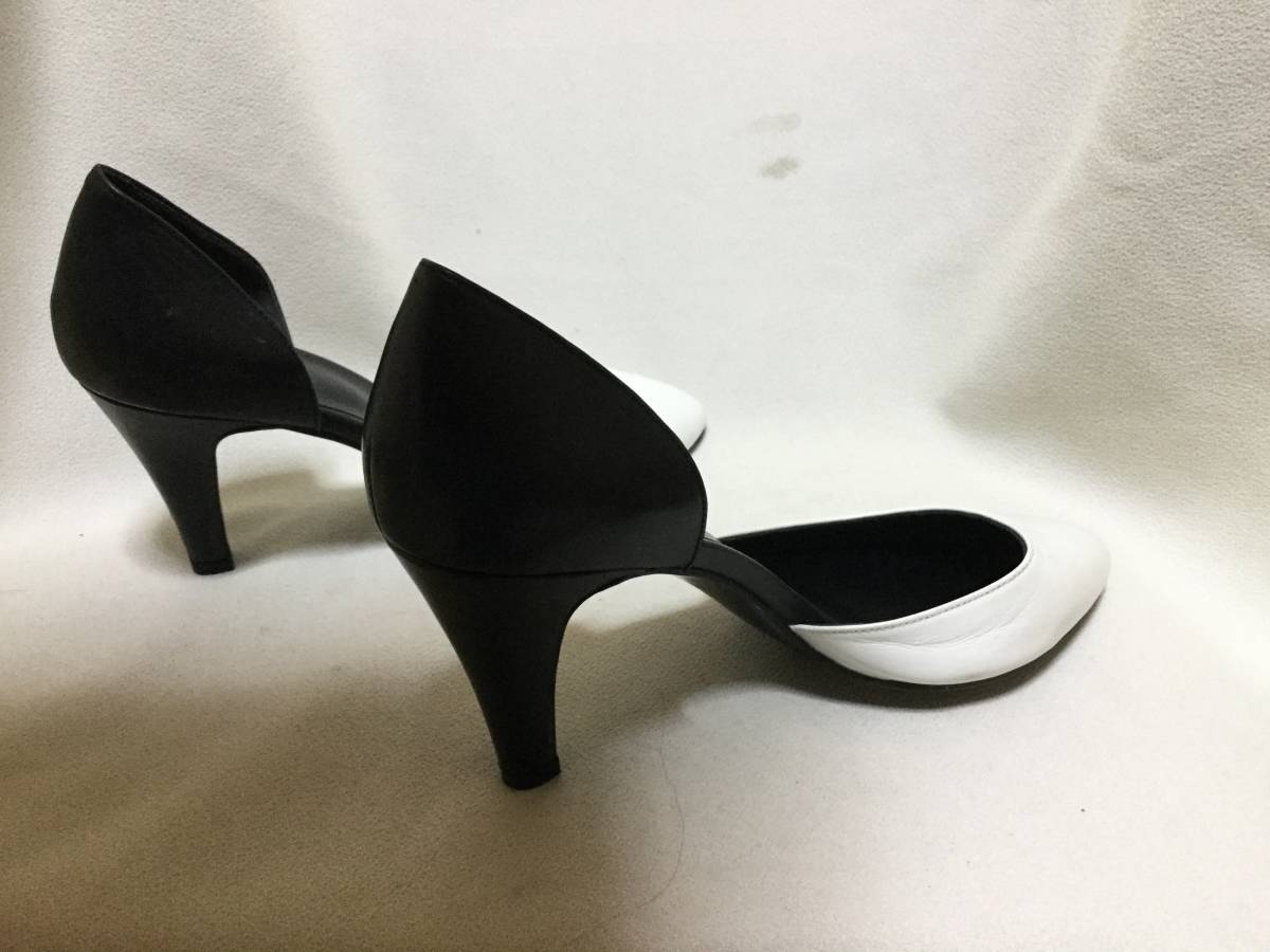 C7576*BEAUTY & YOUTH*35 1/2 size * black & white made in Japan high heel separate pumps *