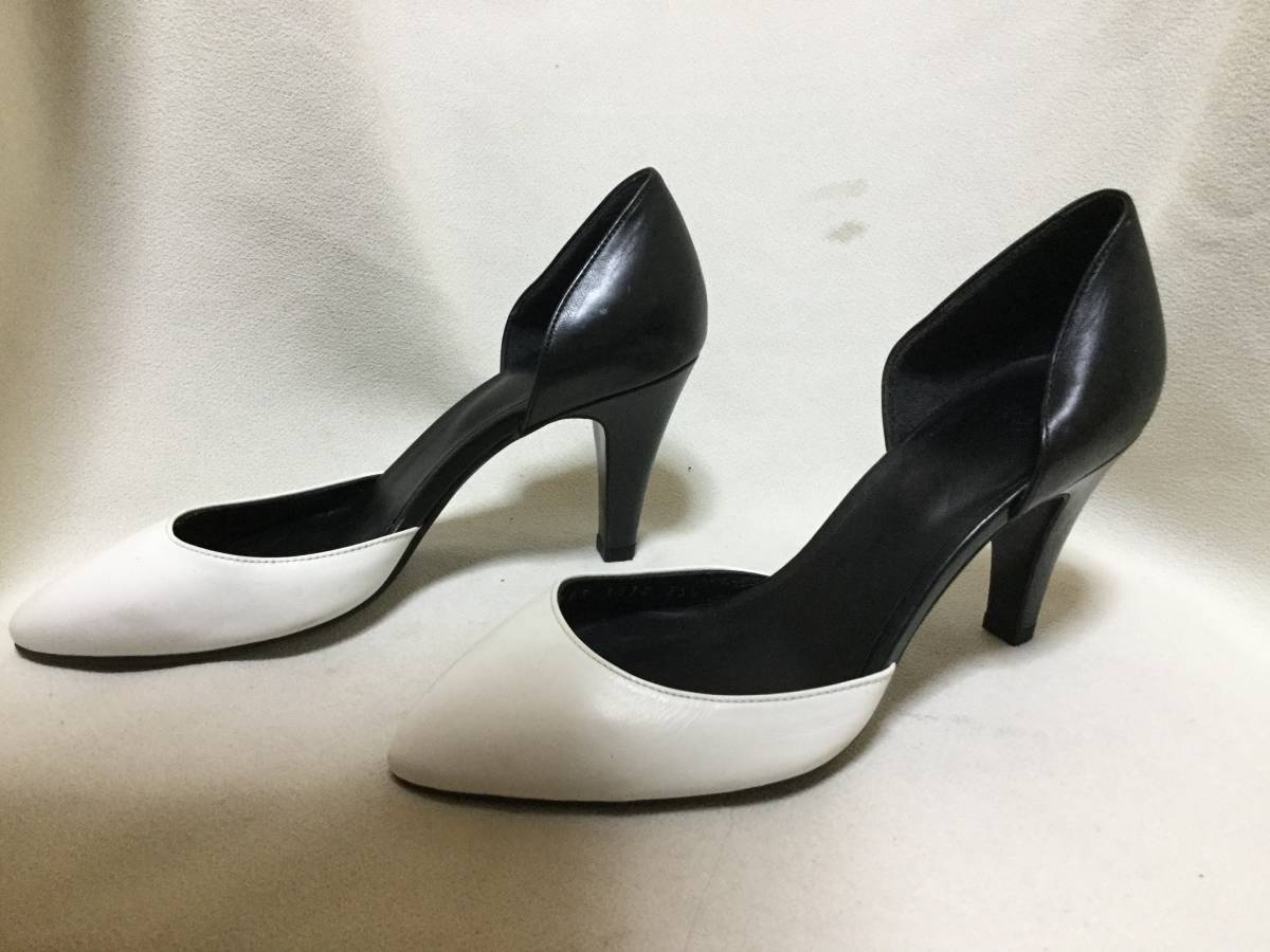 C7576*BEAUTY & YOUTH*35 1/2 размер * черный & белый сделано в Японии высокий каблук раздельный туфли-лодочки *