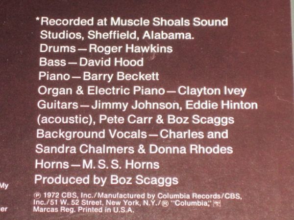 Boz Scaggs - My Time /ボズ・スキャッグス/洋楽/AOR/PC 31384/Terre Hauteプレス/US盤LPレコード_画像4