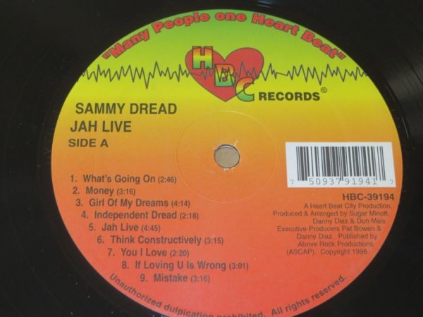 US record *Jah Live! / Sammy Dread*LP*Roots Reggae