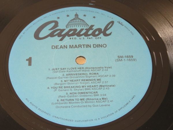 US record *Dino: Italian Love Songs / Dean * Martin (Dean Martin)*LP
