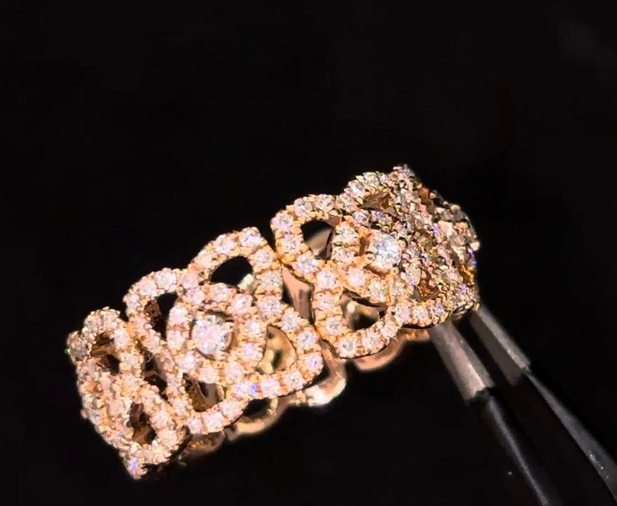 k18 pgフルラインダイヤモンドリング 1.13ct フルエタニティ好きさん 指輪 天然ダイヤモンド 全周ダイヤモンド