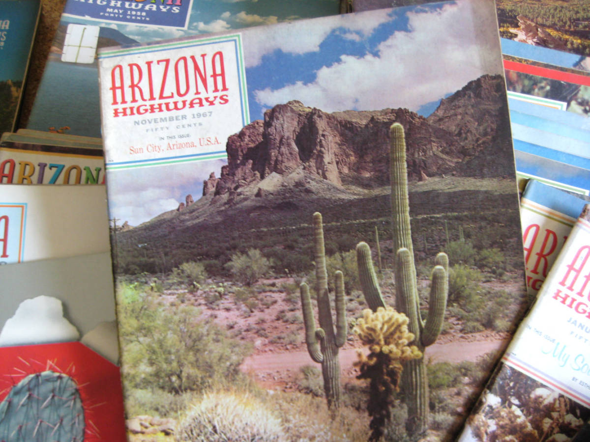 ARIZONA HIGHWAYS есть zona highway America античный Vintage журнал индеец ювелирные изделия Santa Fe kaktas кактус много мясо 