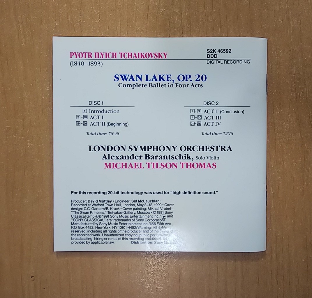 チャイコフスキー　白鳥の湖　2枚組　ロンドン交響楽団　マイケル・ティルソン・トーマス　2CD_画像6