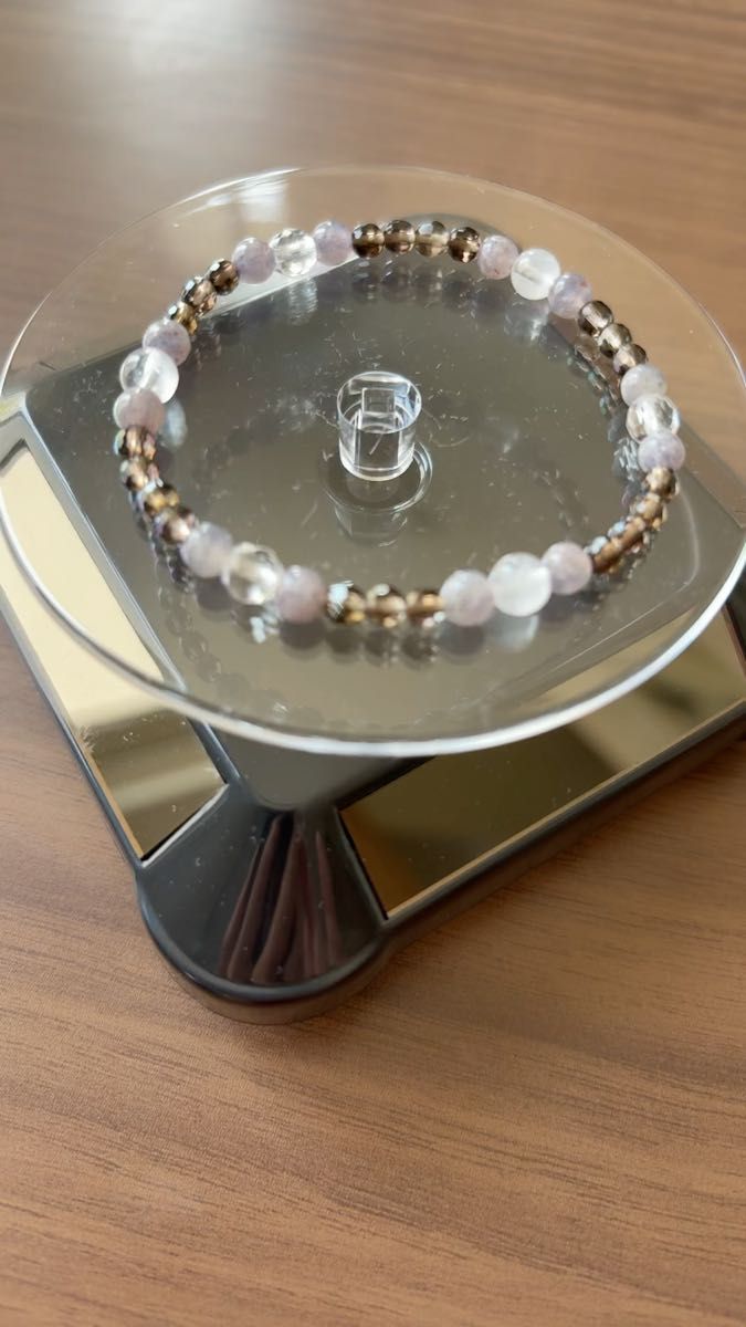 スモーキークォーツ 水晶 アイオ 小粒デザインブレスレット 天然石 パワーストーン
