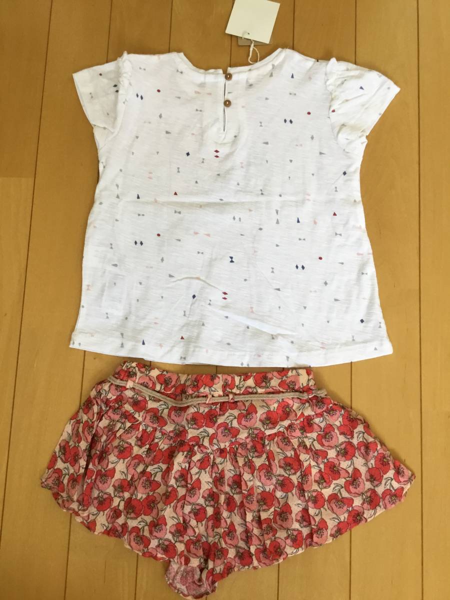 新品☆ 2着セット☆ZARA GIRLS ザラガールズ 半袖Tシャツ　カットソー98cm　キュロット104cm 167_画像2