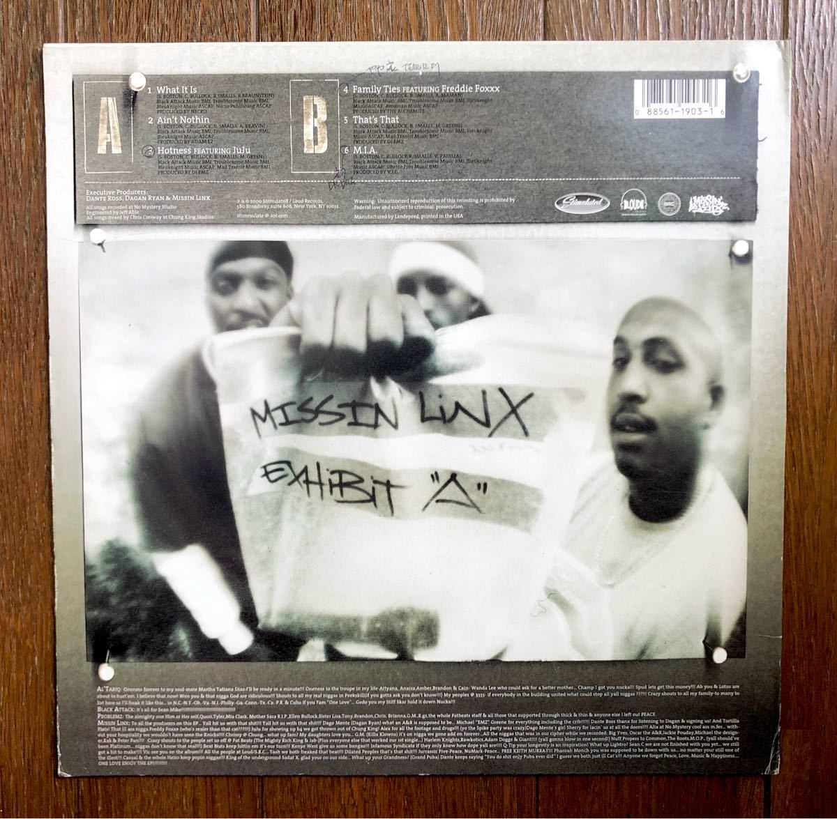 レア 2000 Missin’ Linx / Exhibit A 6曲入り EP Dr Dre 同オケ 激レア 音源 MIA 収録 Beatnuts Freddie Foxxx Al’ Tariq Black Attack_画像5